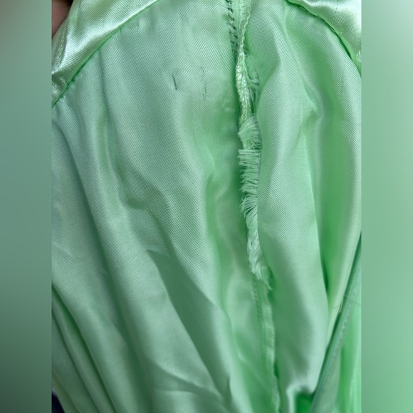 Sherri Hill Formal Prom Dress Sequin Beaded Chiffon Green Strapless Size 14 - Picture 9 of 10